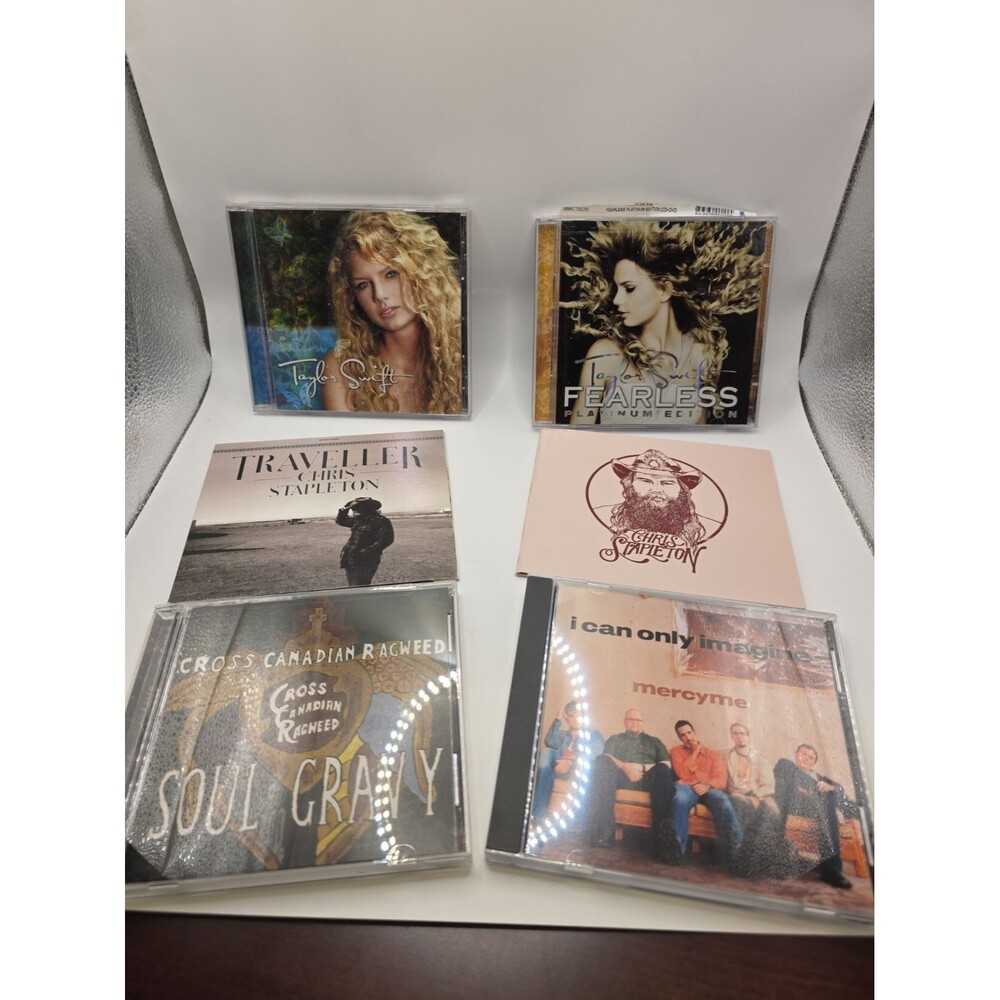 Country CD Bundle (6). Chris Stapleton X2, Taylor Swift X2, Mercy Me, Cross...